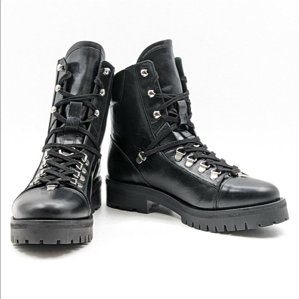 ALL SAINTS FRANKA BLACK COMBAT BOOTS